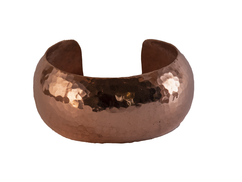 Pulsera o Brazalete de Cobre Martillado Pulido. Hecha Artesanalmente.