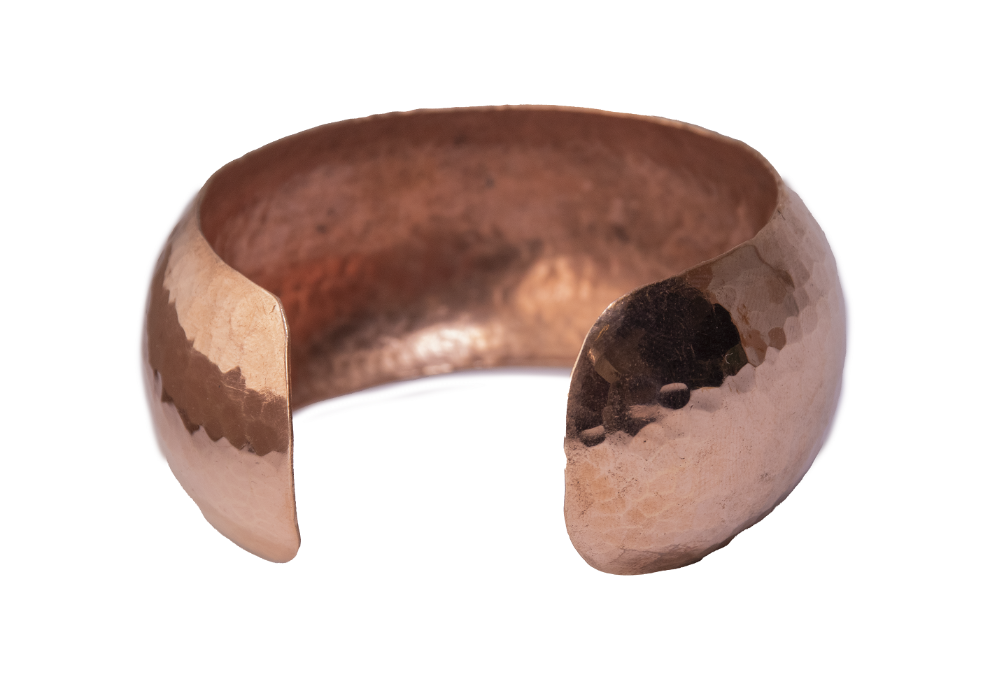 Pulsera o Brazalete de Cobre Martillado Pulido. Hecha Artesanalmente.