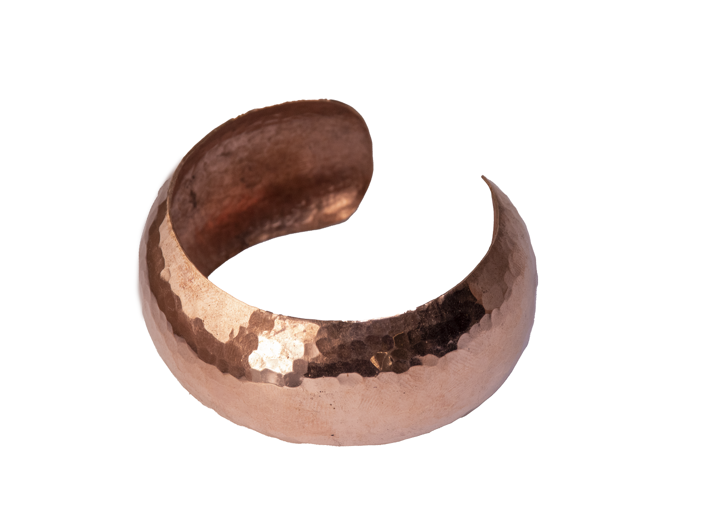 Pulsera o Brazalete de Cobre Martillado Pulido. Hecha Artesanalmente.