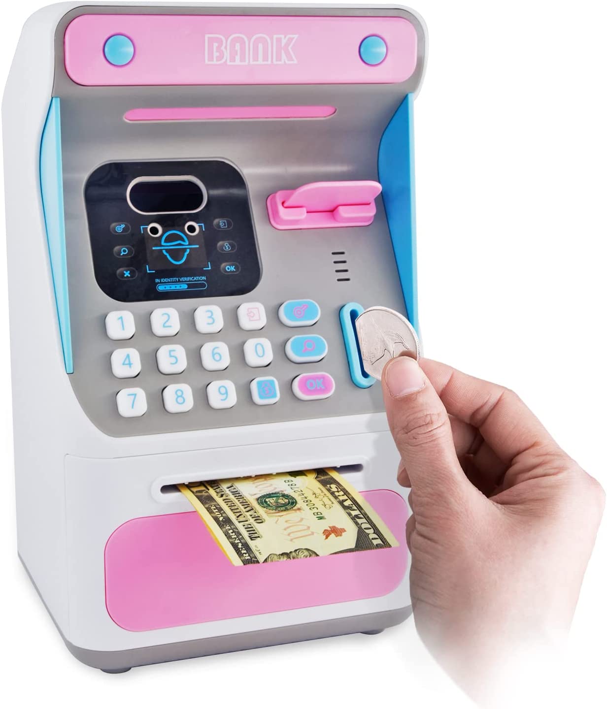 Mini Cajero Automatico Alcancia De Juguete Atm Luz Sonido 