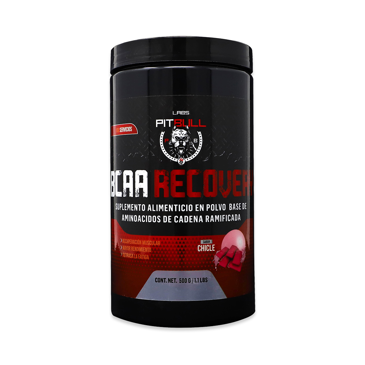 BCAA Recovery Aminoácidos 100 servicios (Sabor Chicle) PBLabs 500 g