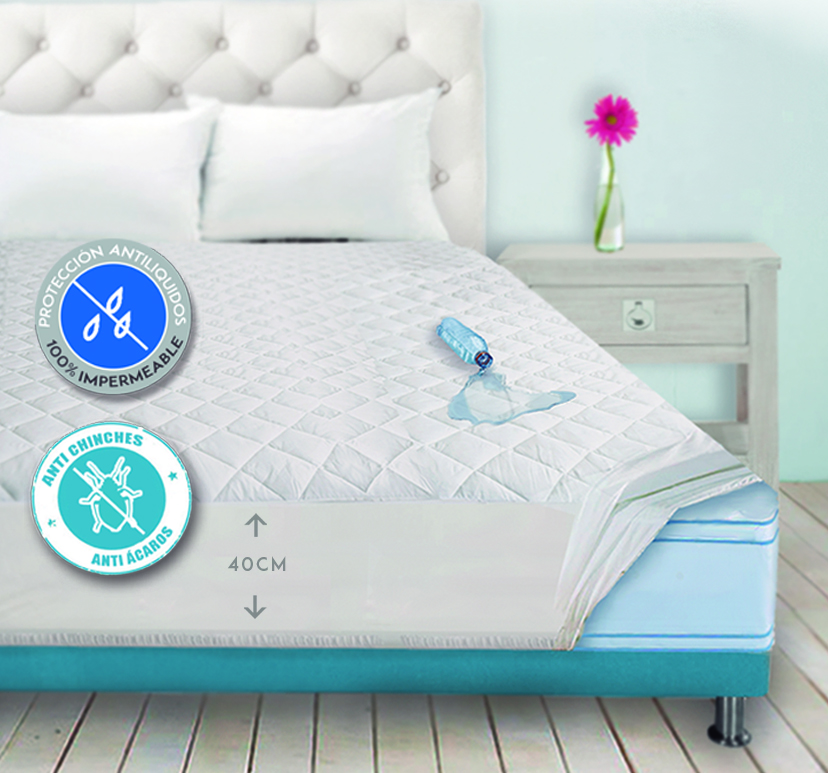 Protector De Colchón Béla Contra Líquidos Y Ácaros Ind.