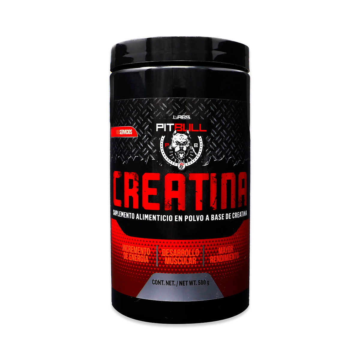 Creatina Pitbull Labs 100 servicios 500 g creatina monohidratada