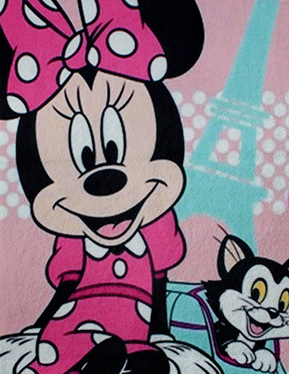 Toalla De Baño Diseño Gato Figaro Minnie Disney Niña Microfibra de Poliéster