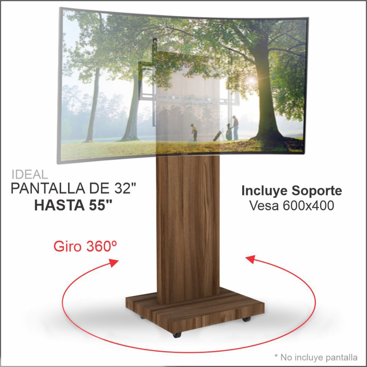 Soporte De Pantalla En Pedestal Con Ruedas Slim.