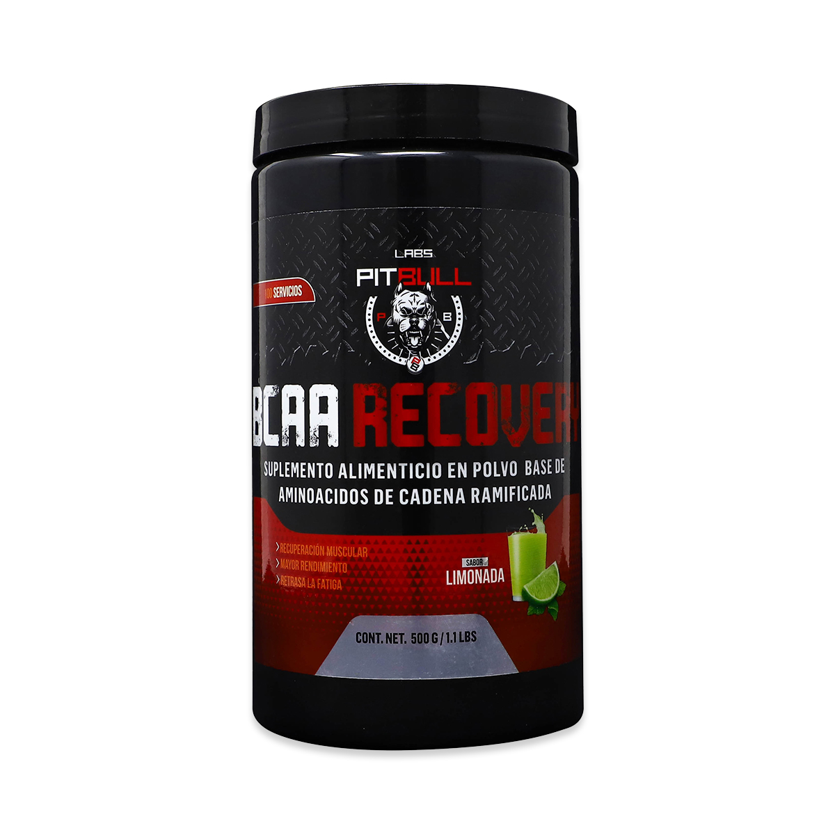 BCAA Recovery Aminoácidos 100 servicios (Sabor Limonada) PBLabs 500 g