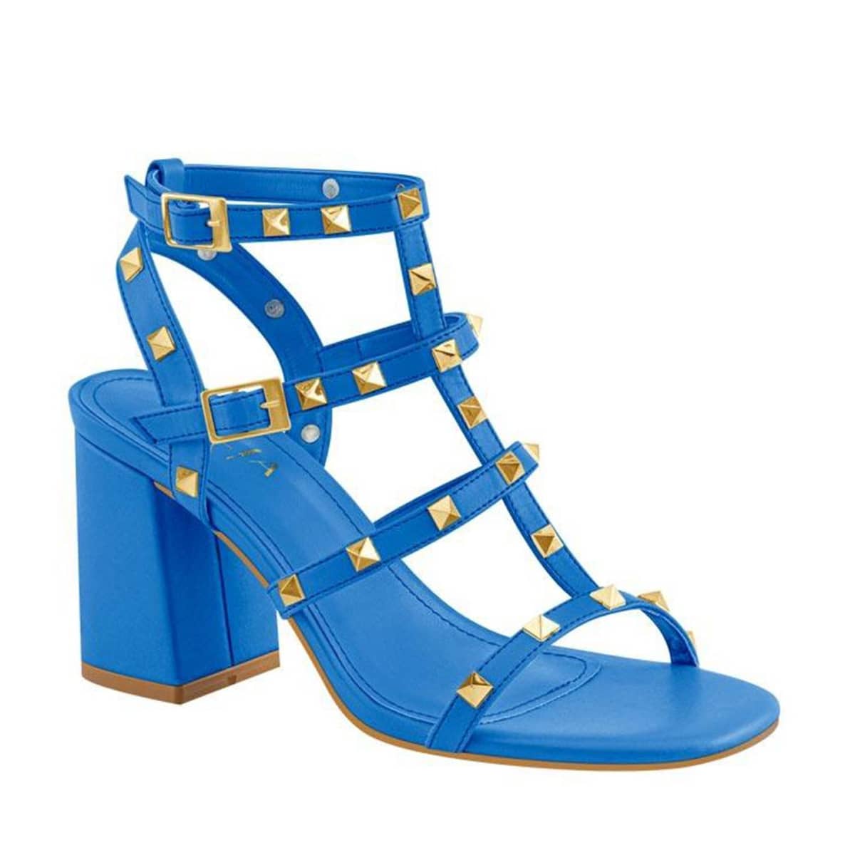 Sandalia de tacón con estoperoles color azul, marca Thalia Sodi, mod. 1084416