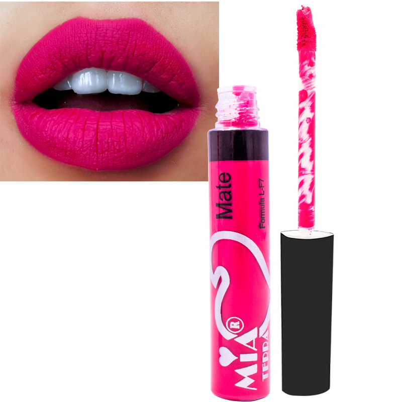 Labial Mate Indeleble Organico Color Rosa Mexicano Mia Terra Cosmetics