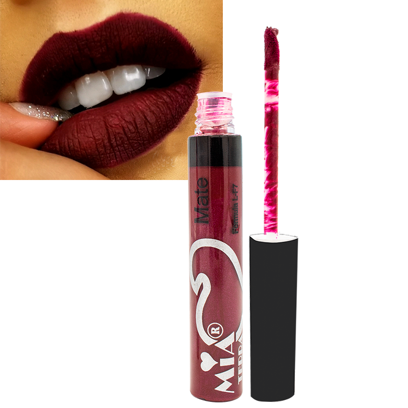 Labial Mate Indeleble Organico Color Rojo Quemado Mia Terra Cosmetics