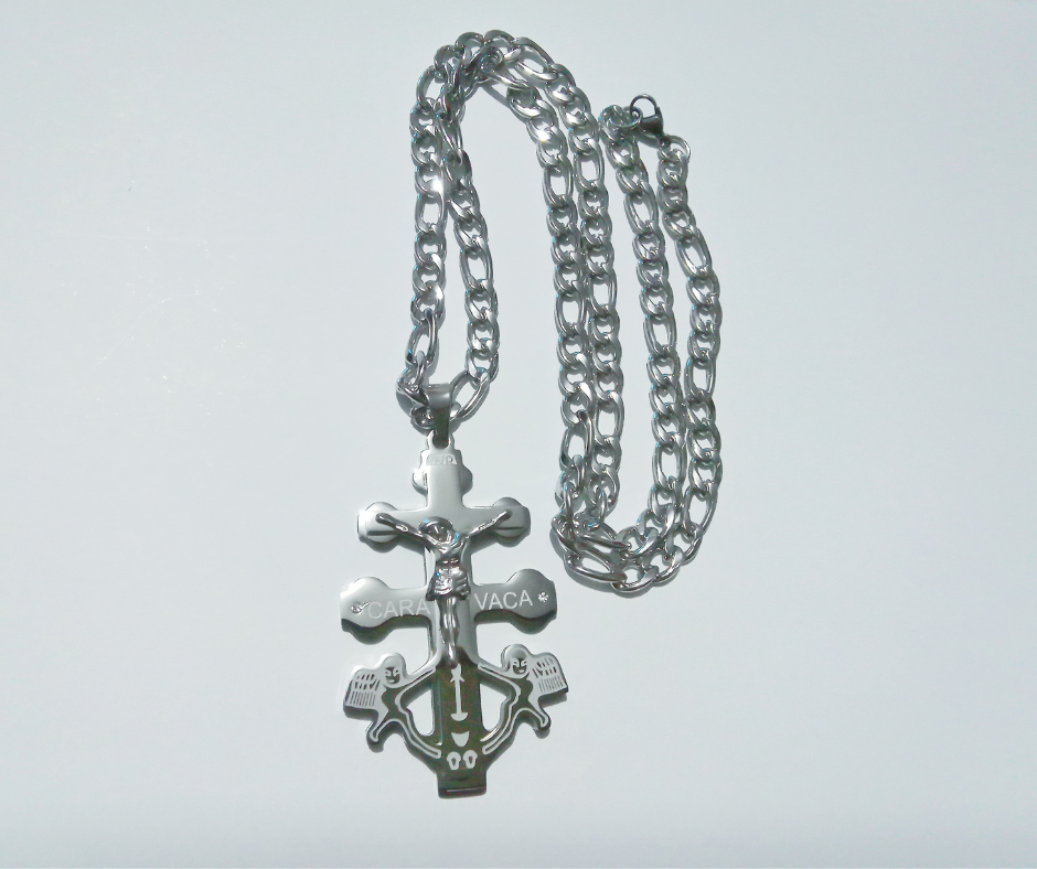 Collar Crucifijo Cristo Cruz De Caravaca Unisex Acero Inoxidable