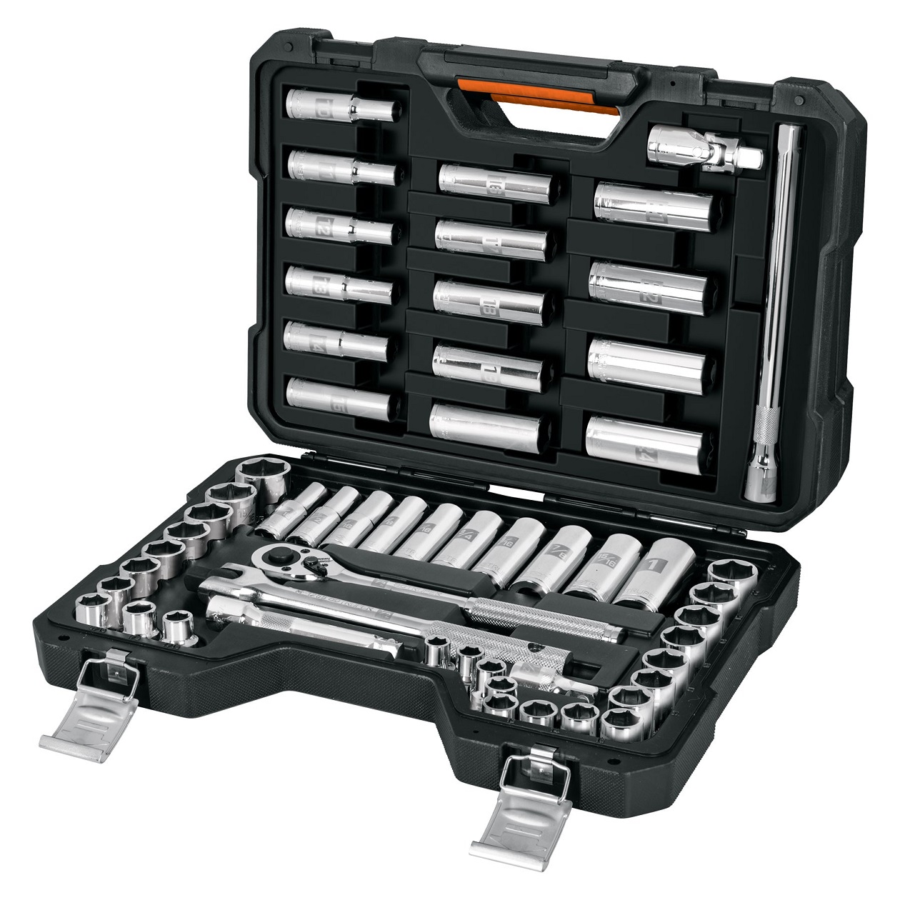 Juego de Herramientas para mecanica 56 pzas Dados matraca Premium con Maletin 