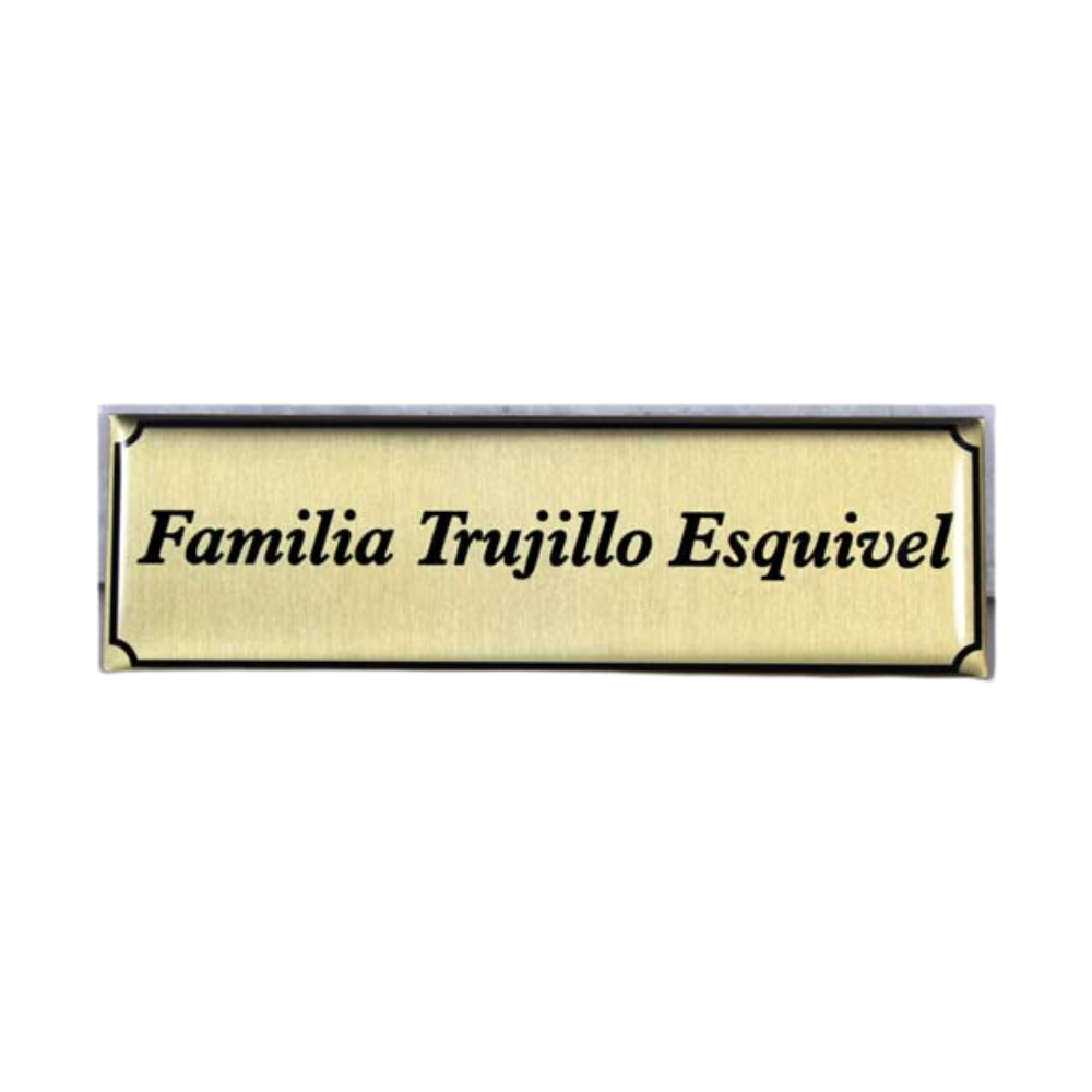 Placa con Nombre en forma rectangular Elaborada en Metal para Urnas o Nichos 10cm Hecho en México Aurum