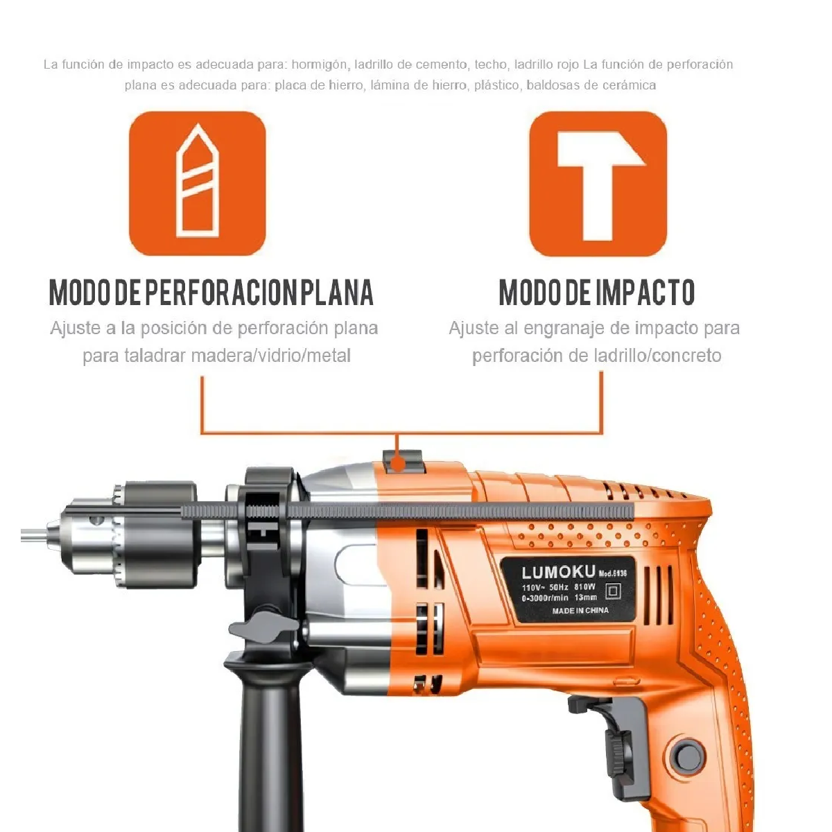 Taladro Rotomartillo 1/2'' Herramienta Prioofesiona 810w
