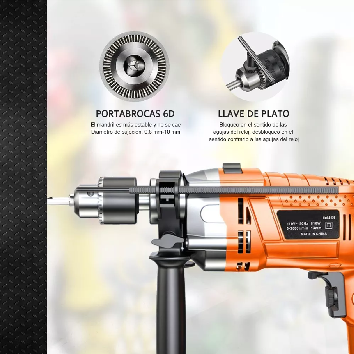 Taladro Rotomartillo 1/2'' Herramienta Prioofesiona 810w