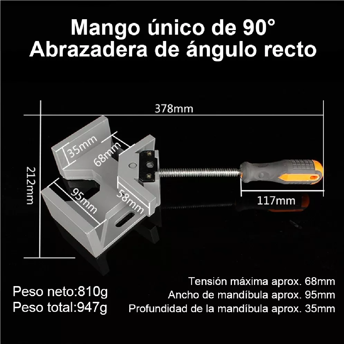 Prensa Esquinera Para Madera Y Metal Apertura 95mm 90