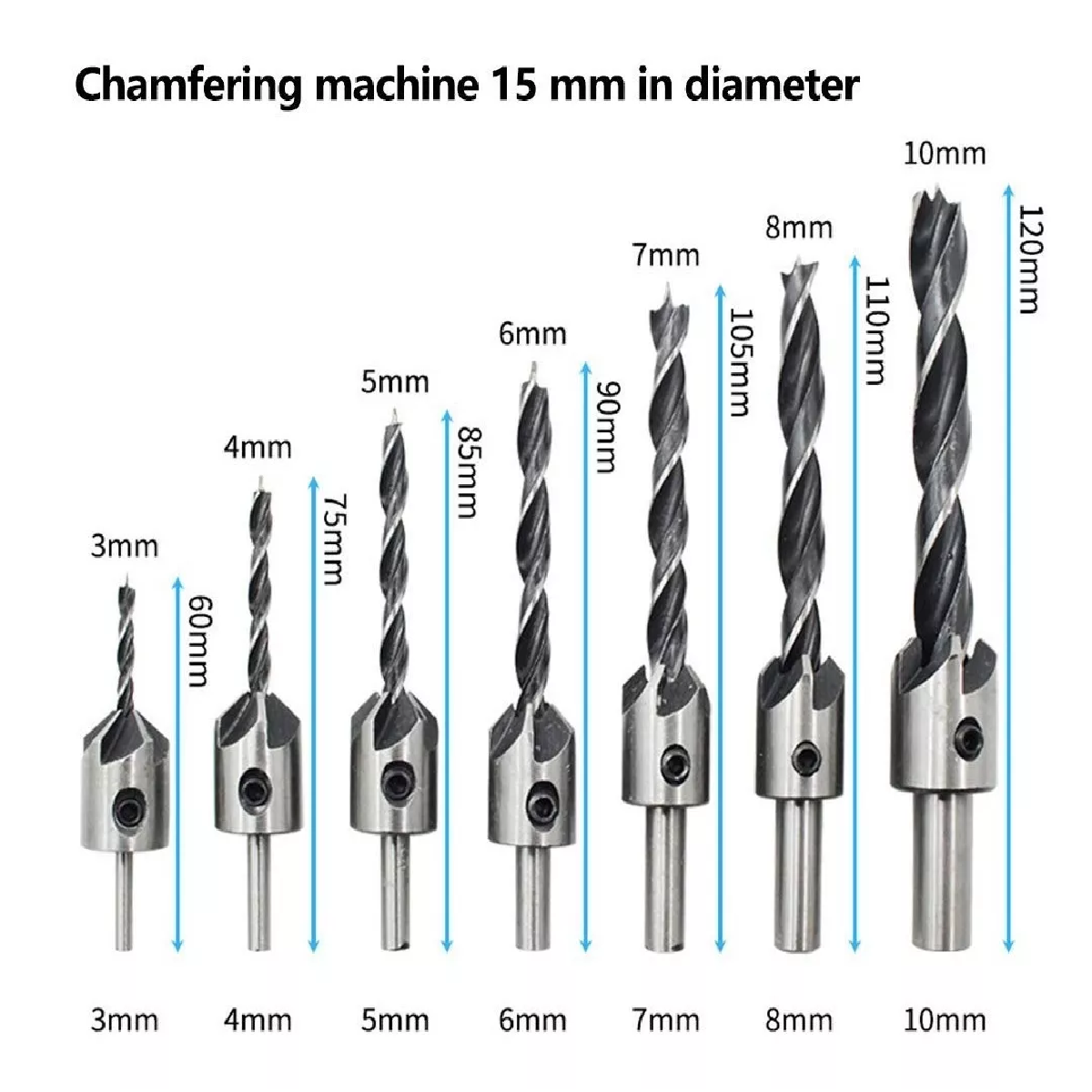 Kit 26 Brocas Avellanadora Escalonada Circular Sacabocado Madera