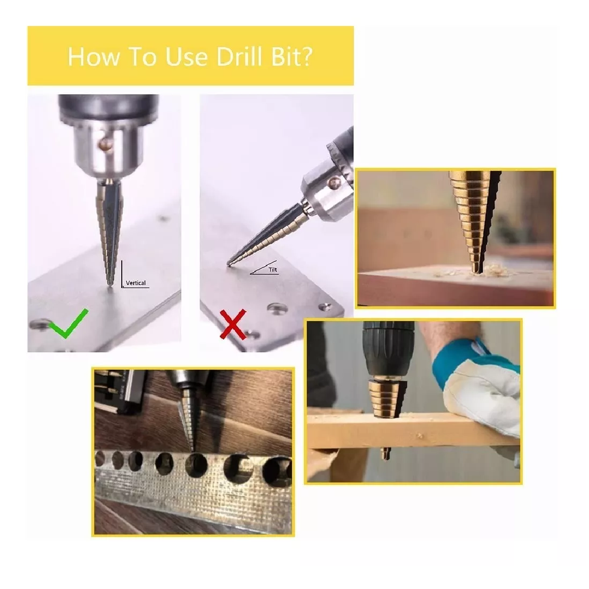 Set 6 Uds. Broca Escalonada De Acero Rápido +estuche De Aluminio