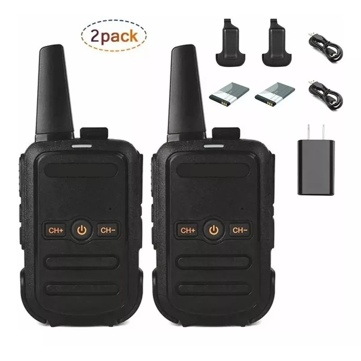 Pack Radios Walkie Talkie Recargable, Altavoces Con Micrófono