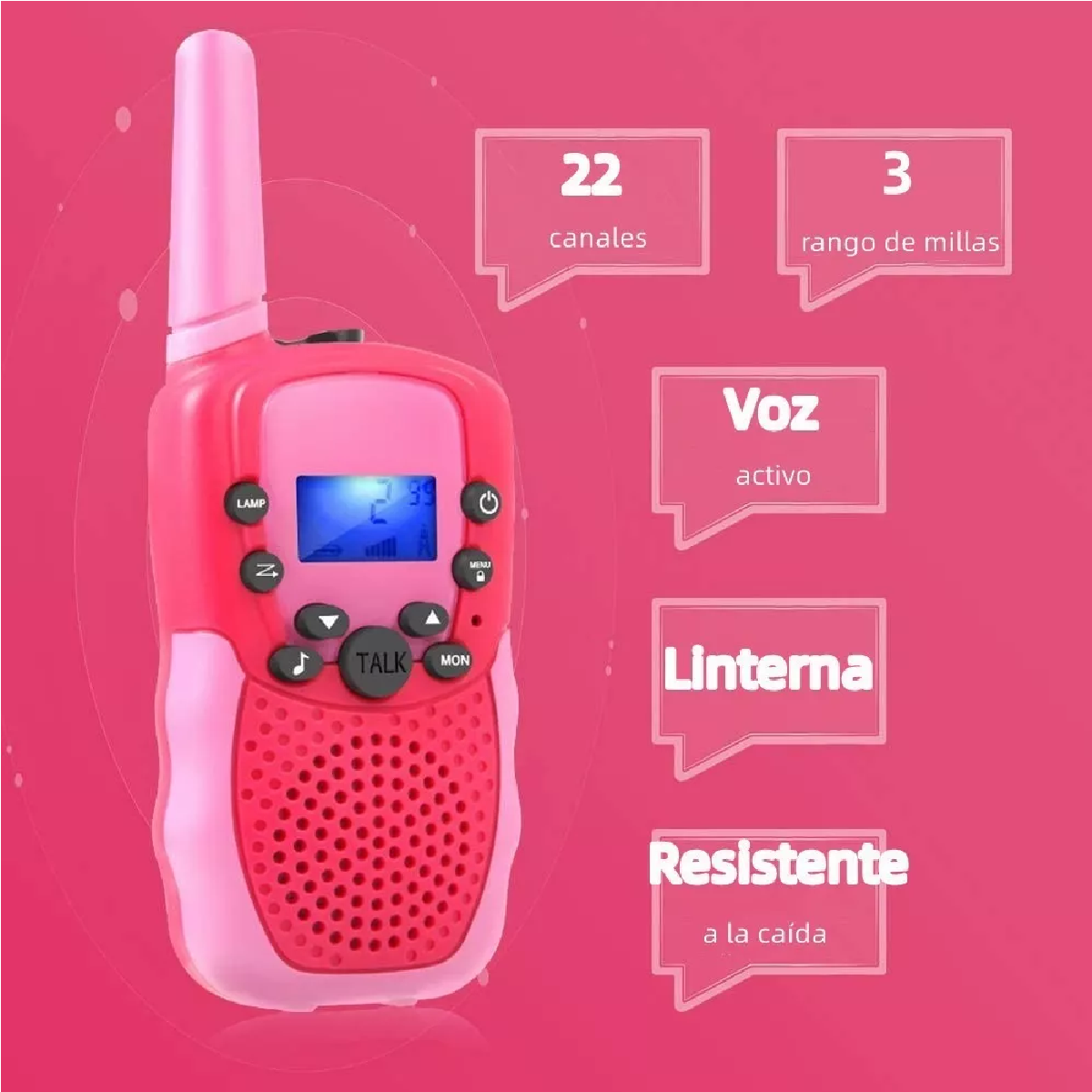 Set Radio Walkie Talkie Para Niños Con 22 Canales 3 Millas 2 Pcs