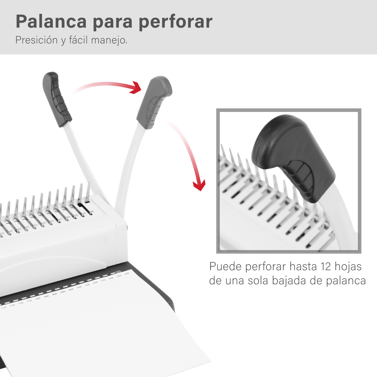 Engargoladora 450 hojas Margen Ajustable para Tamaño Carta y A4