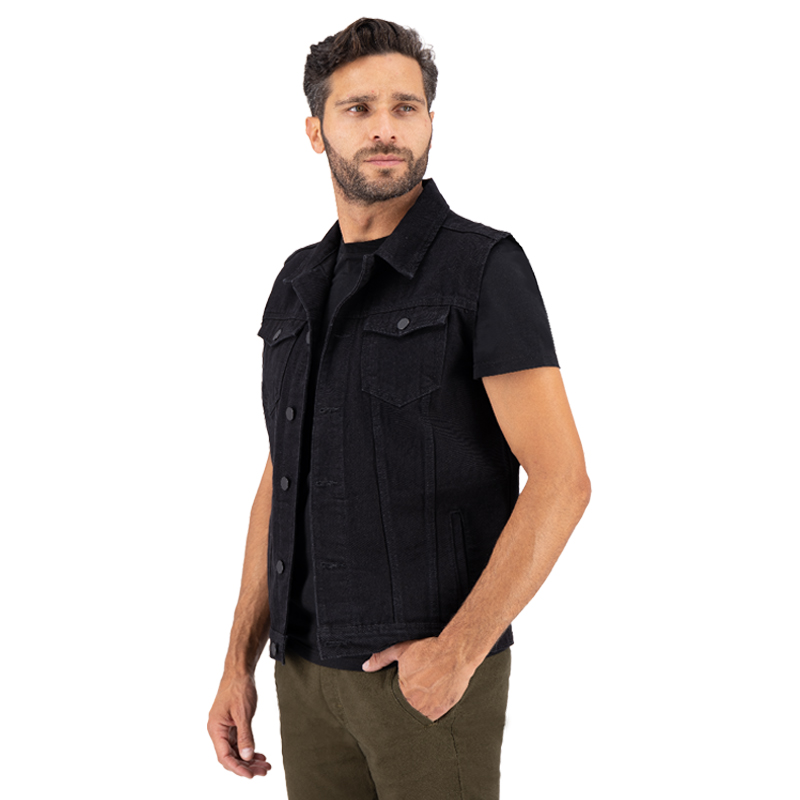 Chaleco Slim de Mezclilla Slim para Hombre Holstone - Negro