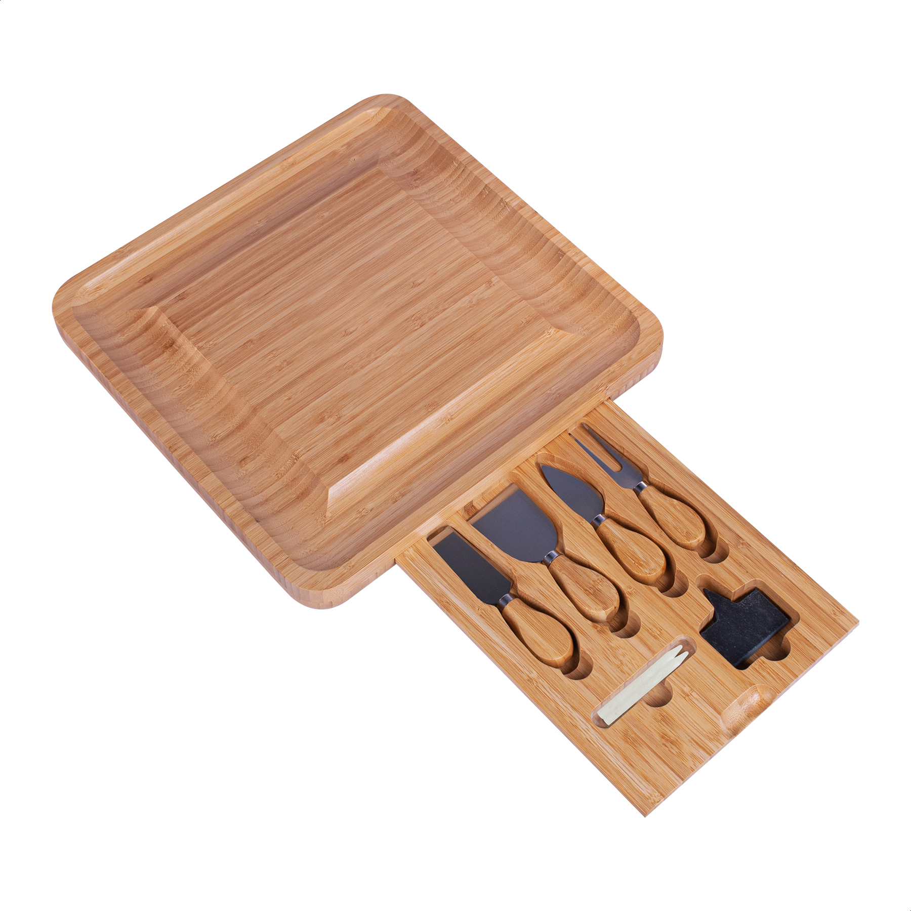 Tabla para quesos de bambú con accesorios Tutti.