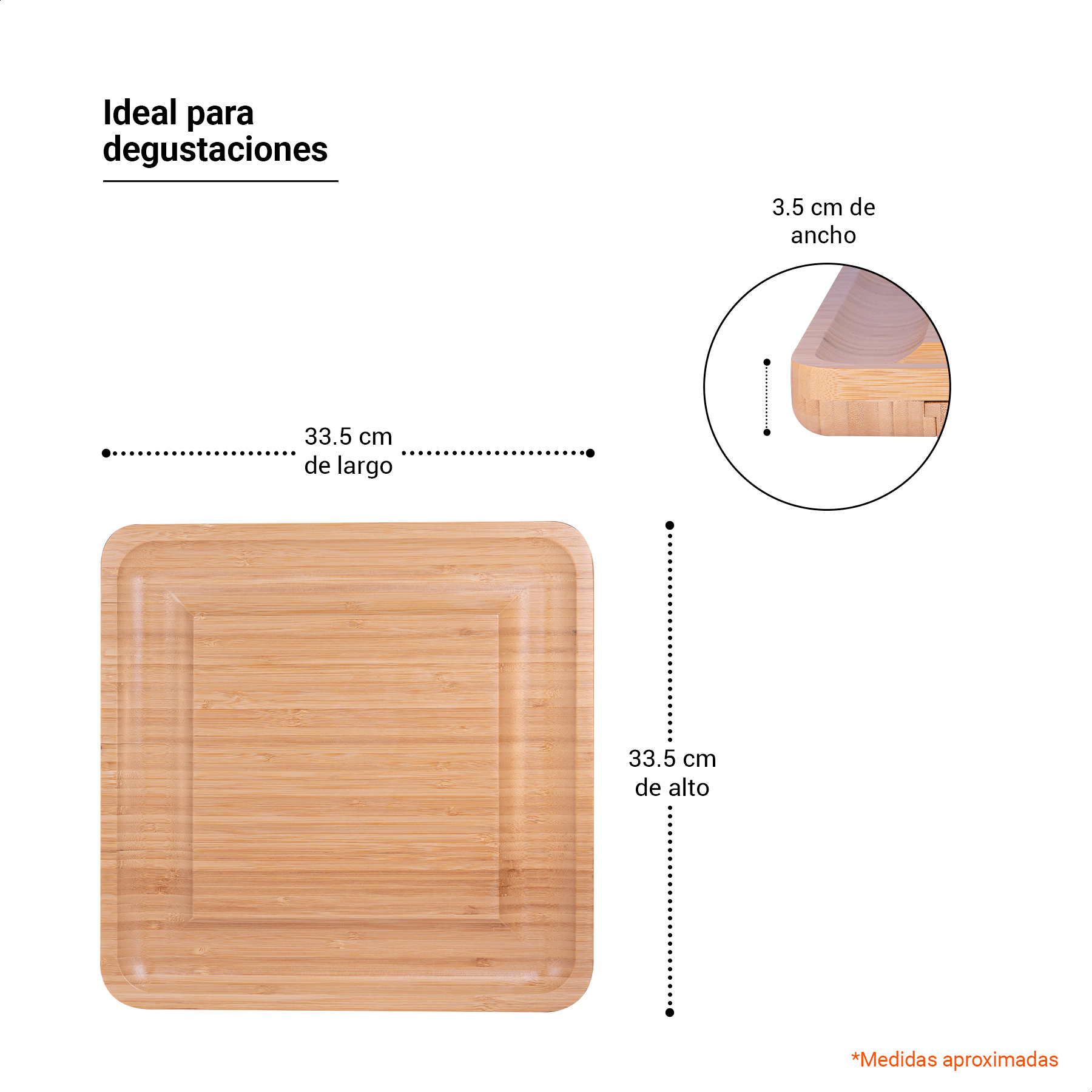 Tabla para quesos de bambú con accesorios Tutti.