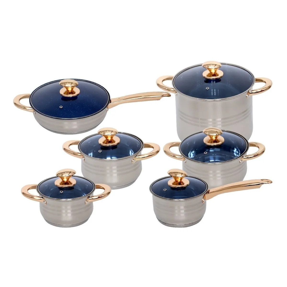 Batería de cocina 12 pz ANABELLA Royal Haus Acero Inoxidable