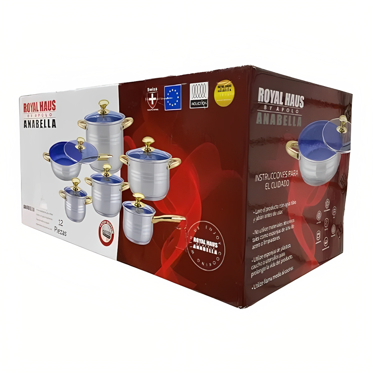 Batería de cocina 12 pz ANABELLA Royal Haus Acero Inoxidable