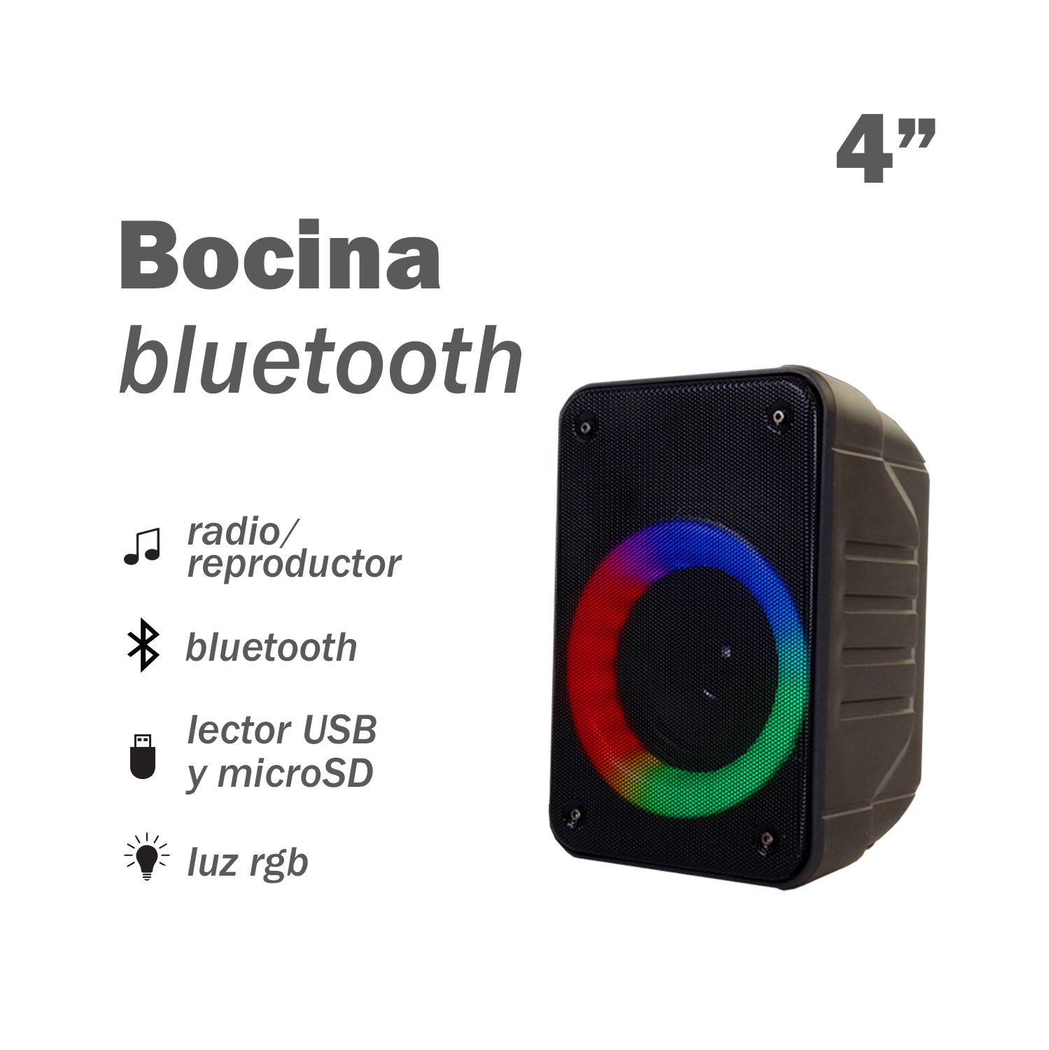 Bocina Portátil de 4" con Bluetooth Link Bits VA483TL