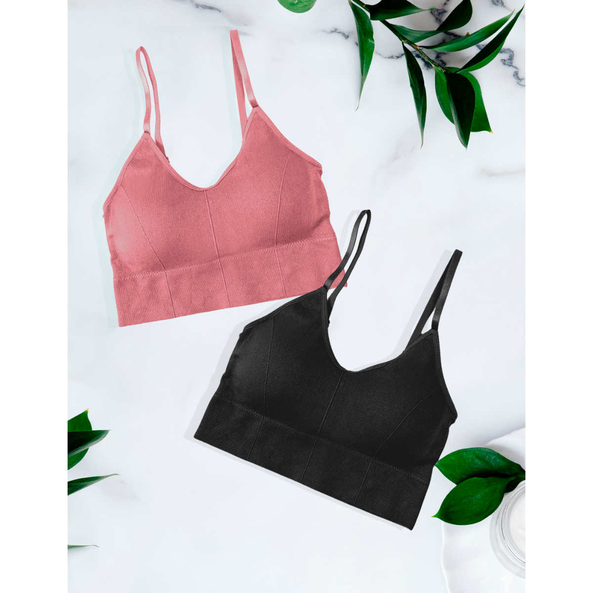 Pack 2 Crop Top Dama Blusa Gym Bralette Ombliguera Push Up