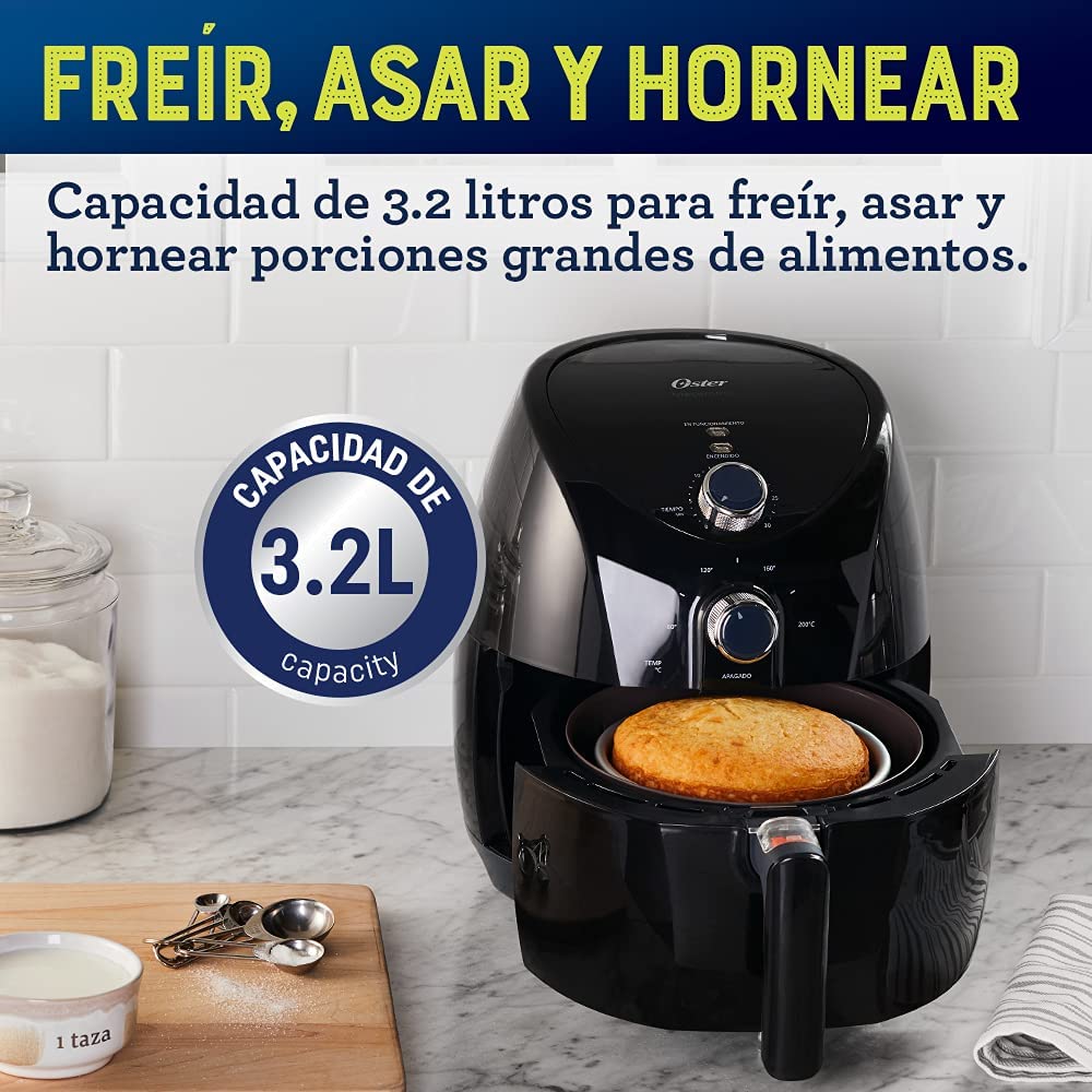 Freidora de aire 3.2 lts bioceramic 120 watts marca oster ckstaf7601-013