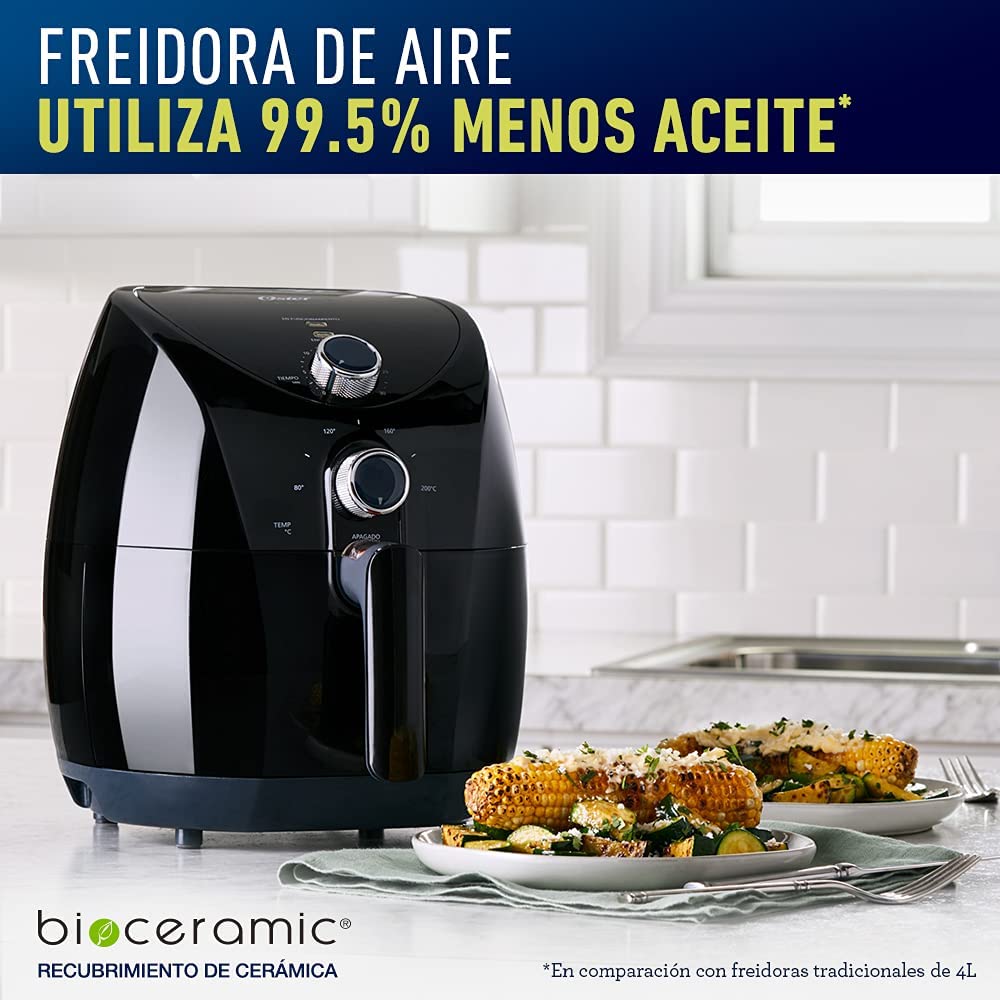 Freidora de aire 3.2 lts bioceramic 120 watts marca oster ckstaf7601-013