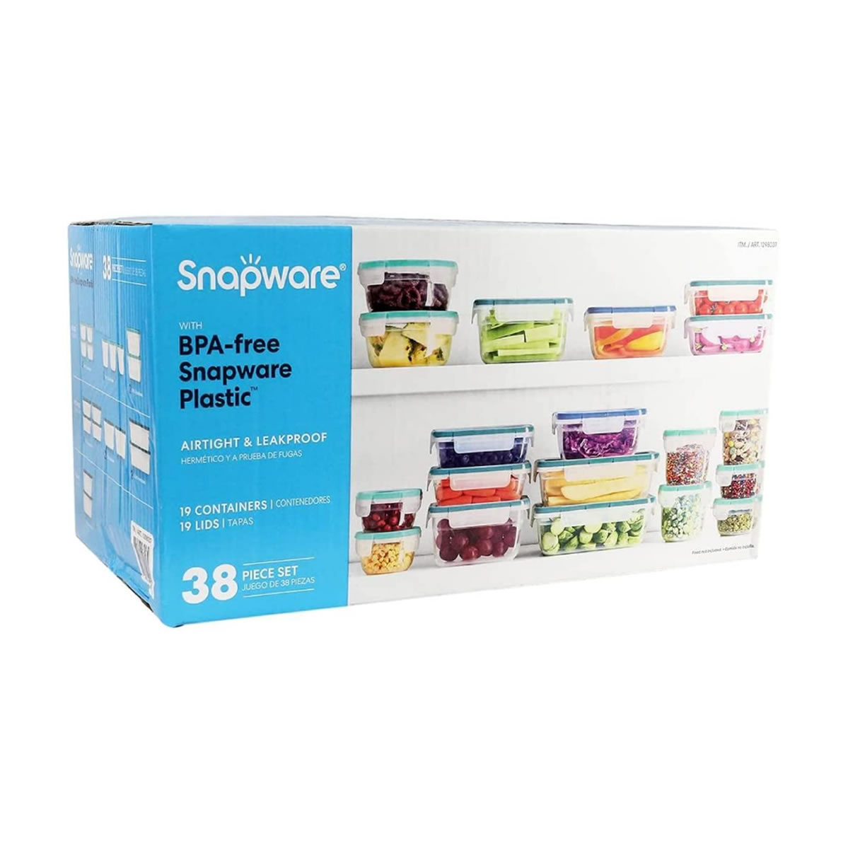 Recipientes de Plástico con Tapas Snapware, 38 piezas