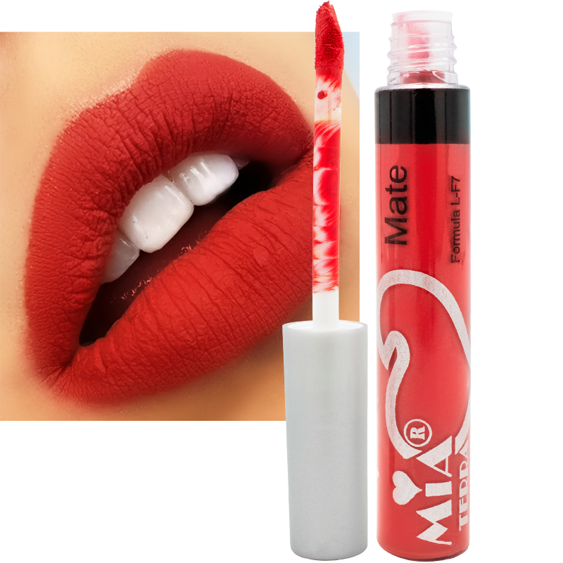 Labial Mate Indeleble Organico Color Naranja Mate Mia Terra Cosmetics