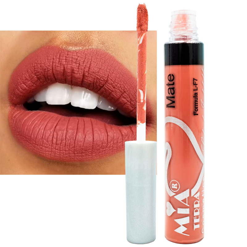 Labial Mate Indeleble Organico Color Mamey Mia Terra Cosmetics