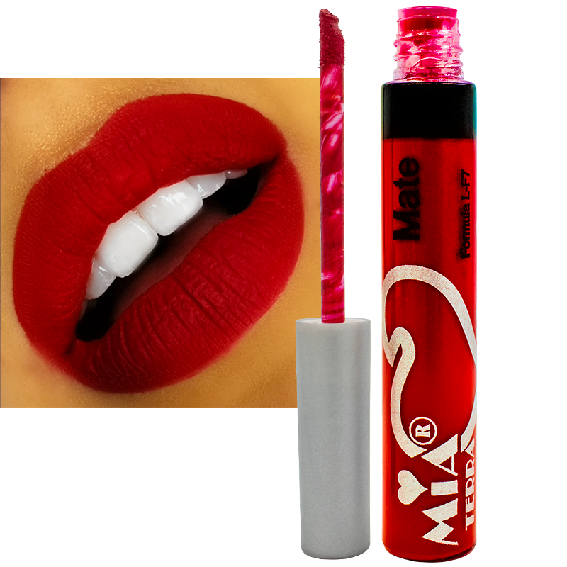 Labial Mate Indeleble Organico Color Cereza Mia Terra Cosmetics