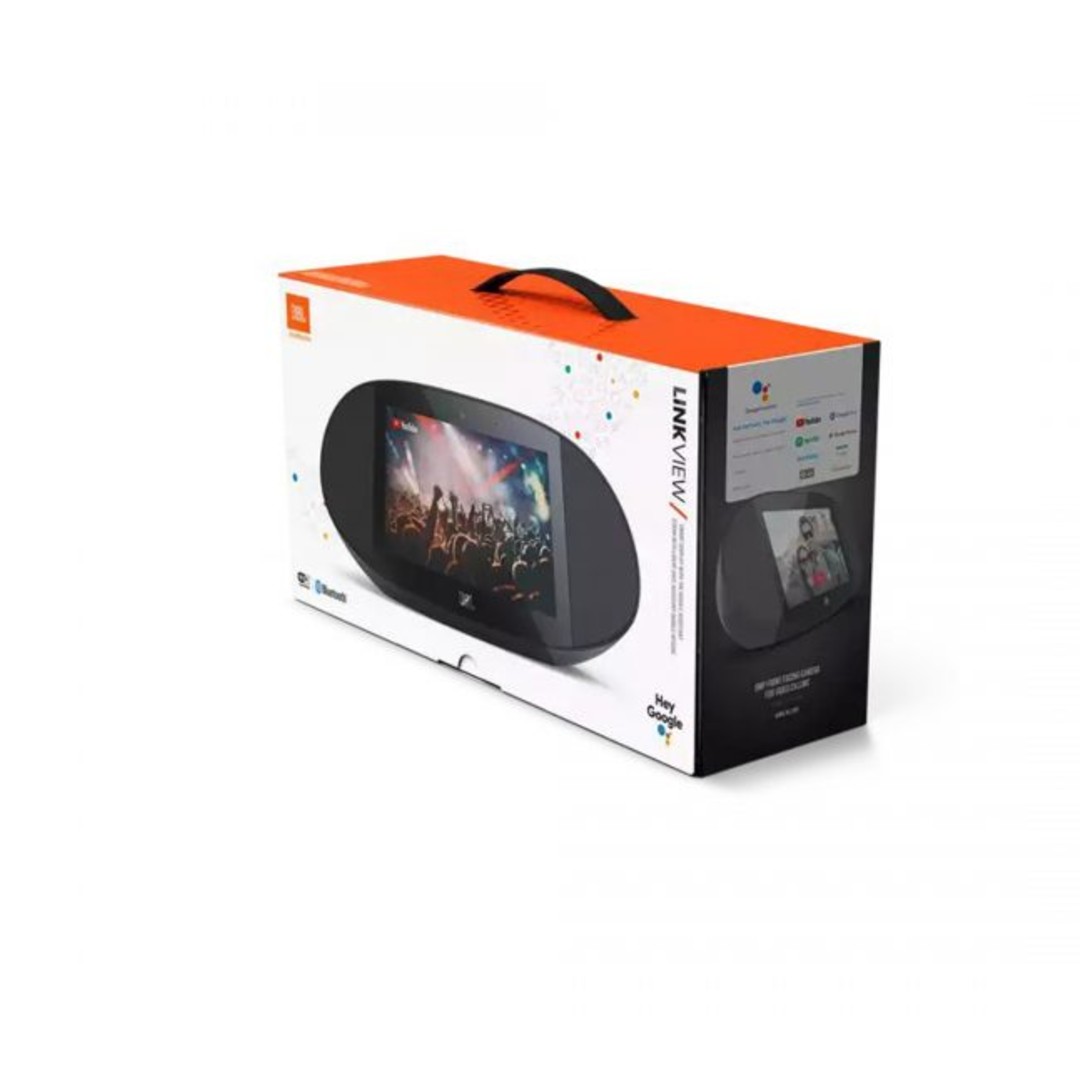 Bocina inteligente JBL Link View con asistente virtual Google Assistant, pantalla integrada de 8" Negra.