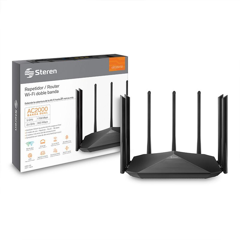 Repetidor Router Wi-fi Cobertura 26m Rompe Muros Steren