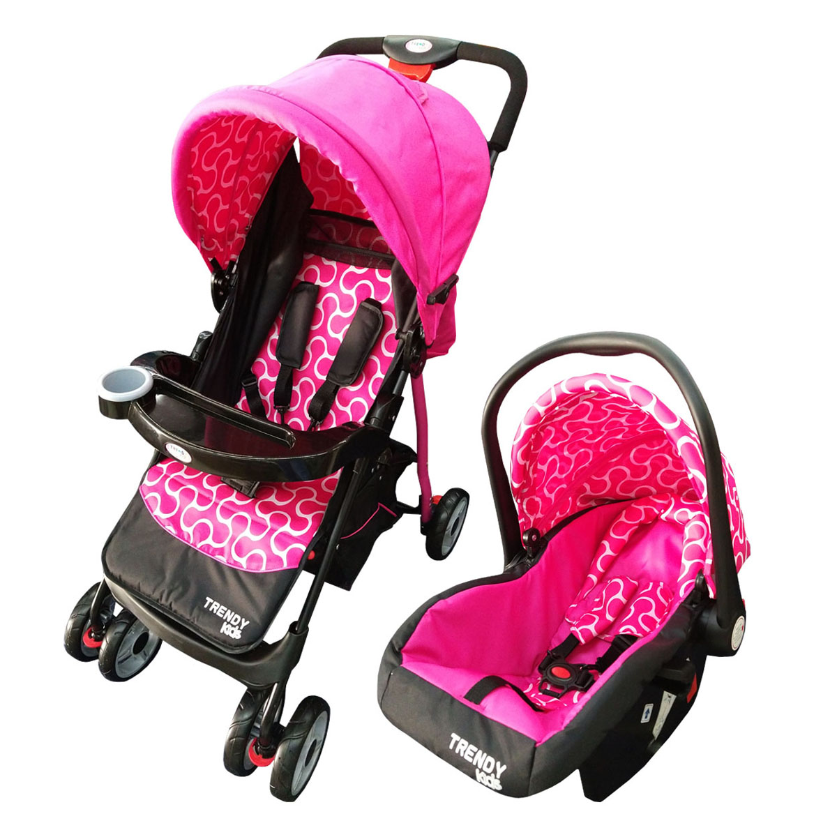 Carriola Sistema de Viaje Maxy Rosa Trendy Kids 3 en 1 