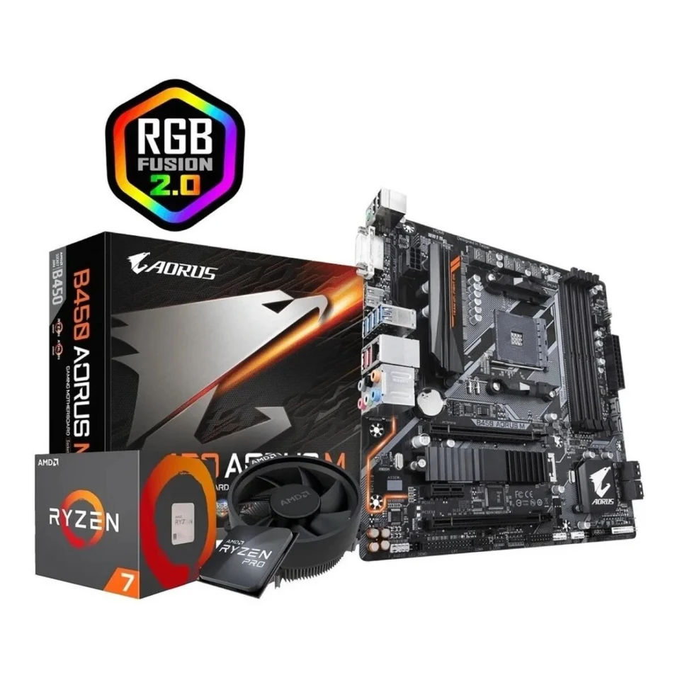 Kit Tarjeta Madre Gigabyte B450 Aorus M/Procesador AMD  4750g 100-000000145
