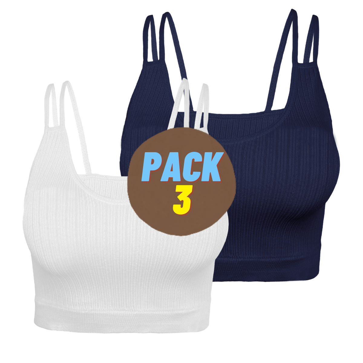 Pack 2 Crop Top Dama Blusa Gym Bralette Ombliguera Mujer Fit