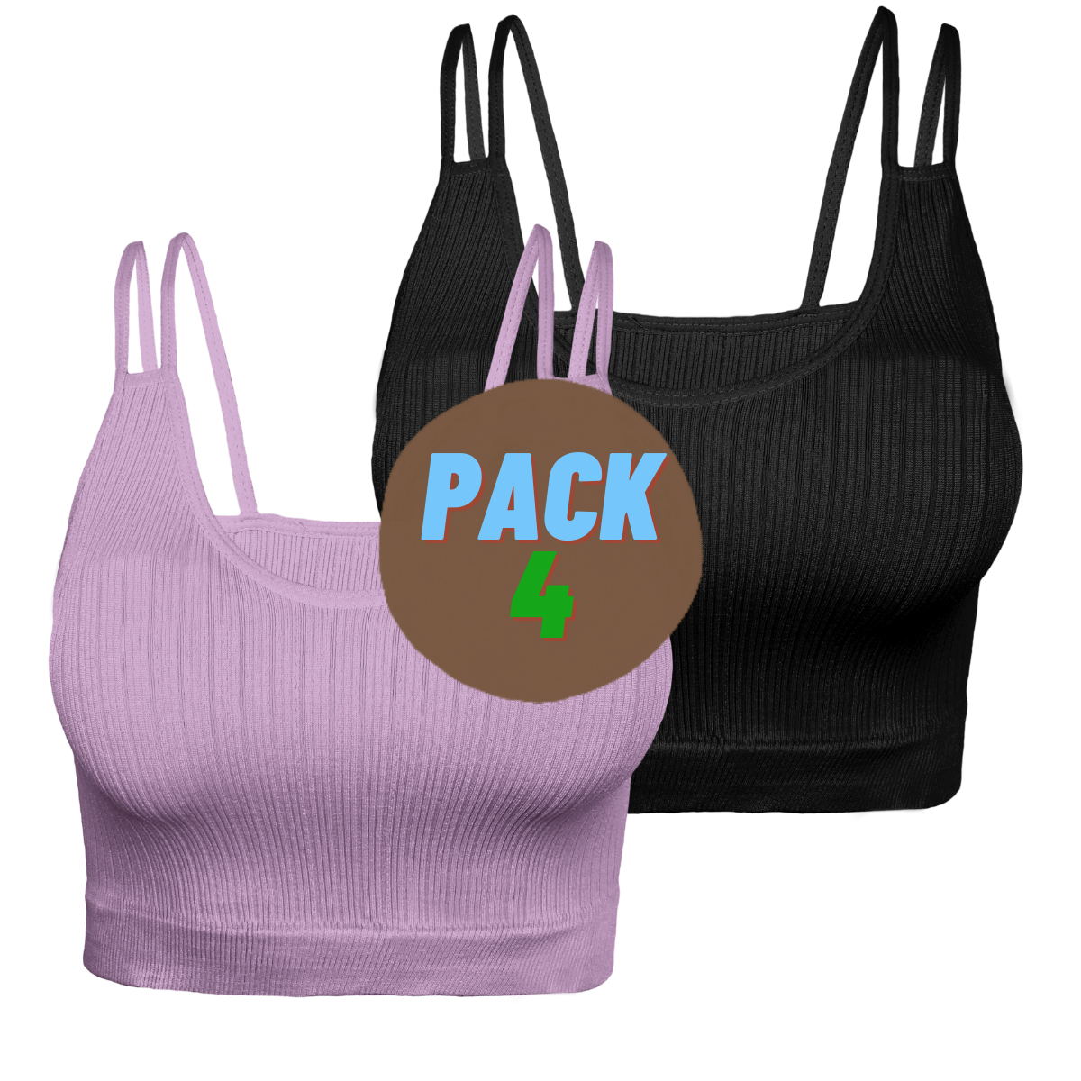 Pack 2 Crop Top Dama Blusa Gym Bralette Ombliguera Mujer Fit