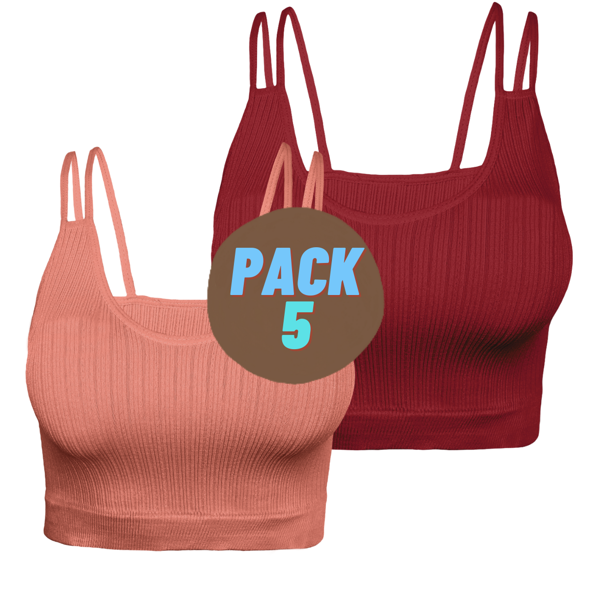 Pack 2 Crop Top Dama Blusa Gym Bralette Ombliguera Mujer Fit