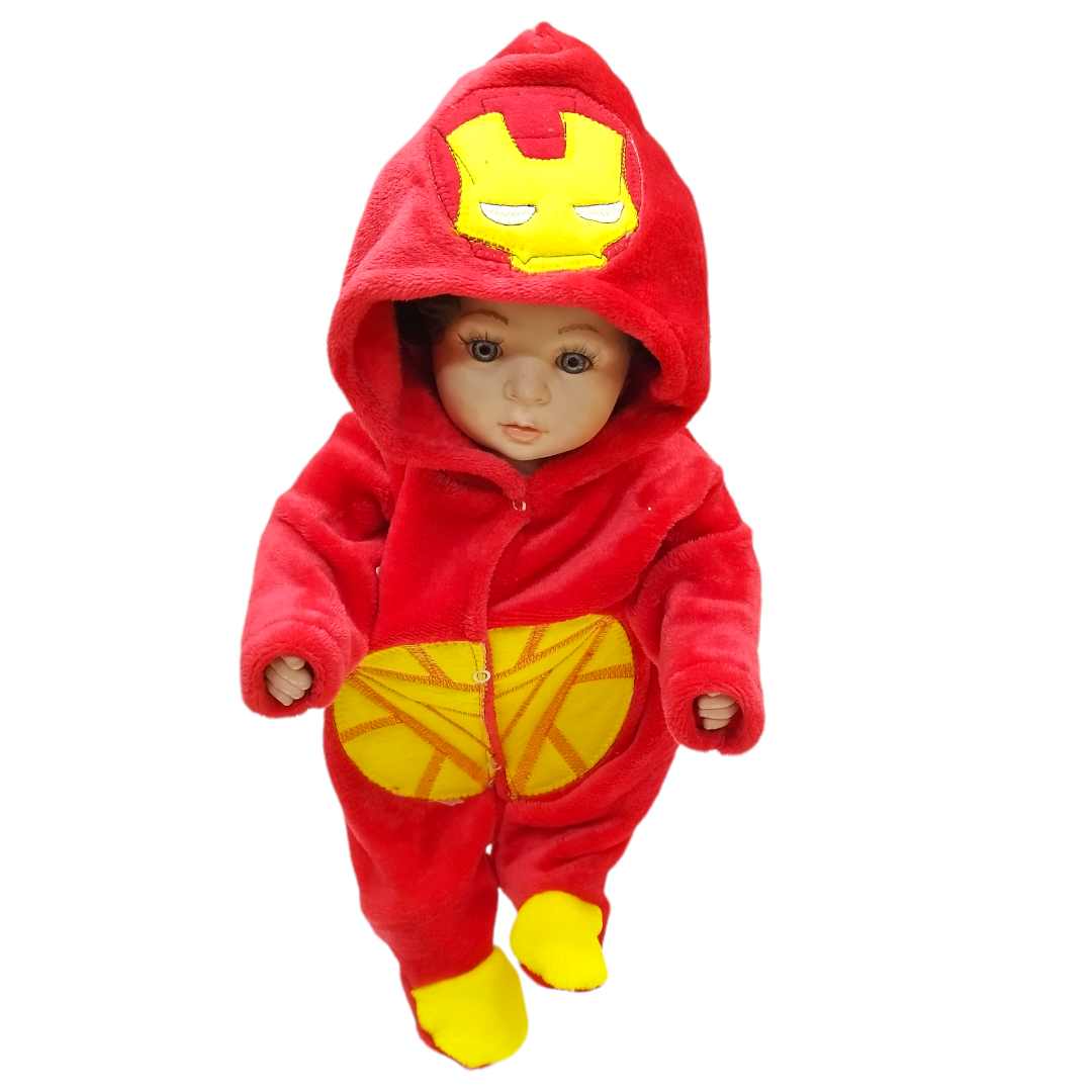 Mameluco Suavecito Para Bebé Mod Iron Man Marvel 0 A 12meses