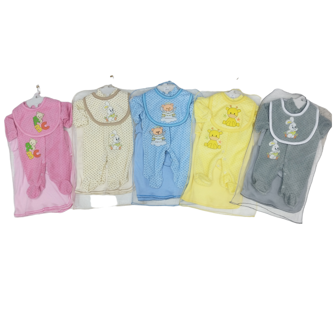 Set de bienvenida para bebé, incluye mameluco y cobija