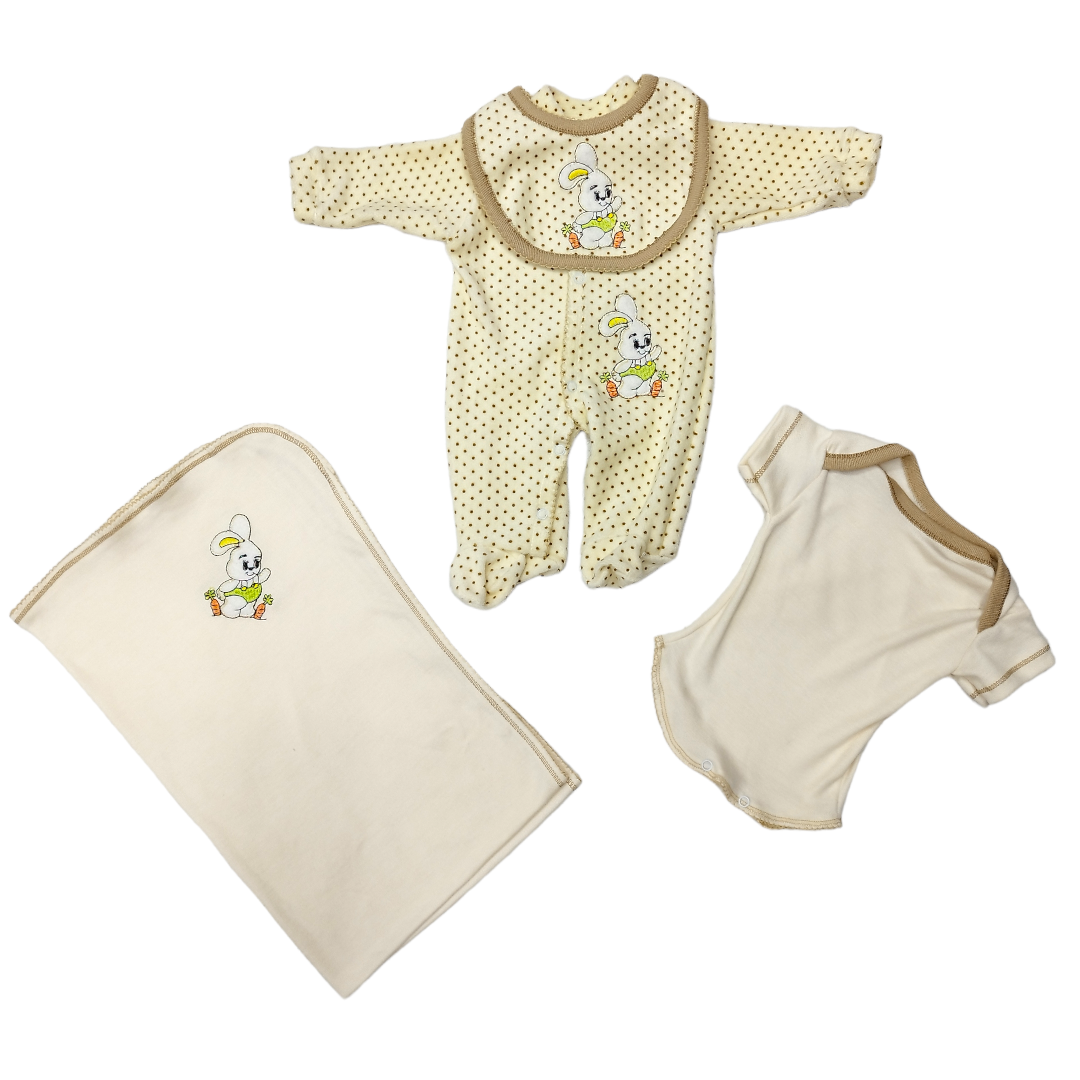 Set de bienvenida para bebé, incluye mameluco y cobija