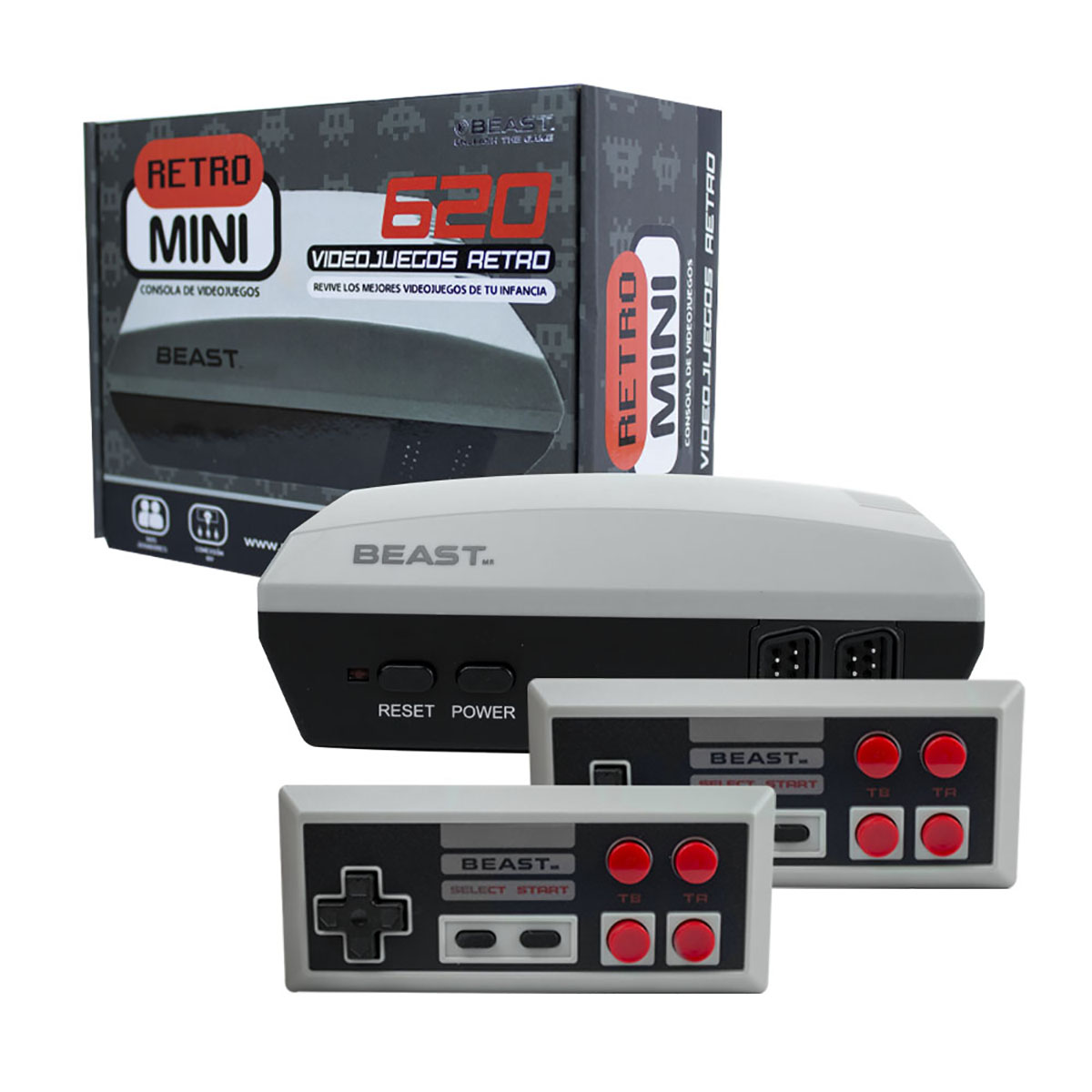 Mini Consola Videojuegos Retro Beast 620 Juegos 2 Controles
