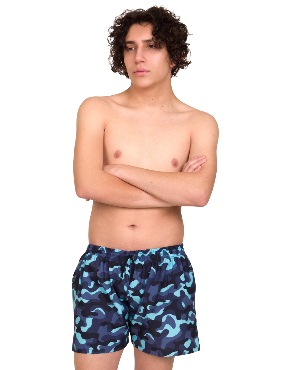 Traje de baño Gym&Swim, Short Estampado para Adolescente 12 - 16 Años, Bañador De Secado Rápido, Ligero Y Cómodo con Licra Interna Y Bolsas Laterales, BORA BORA