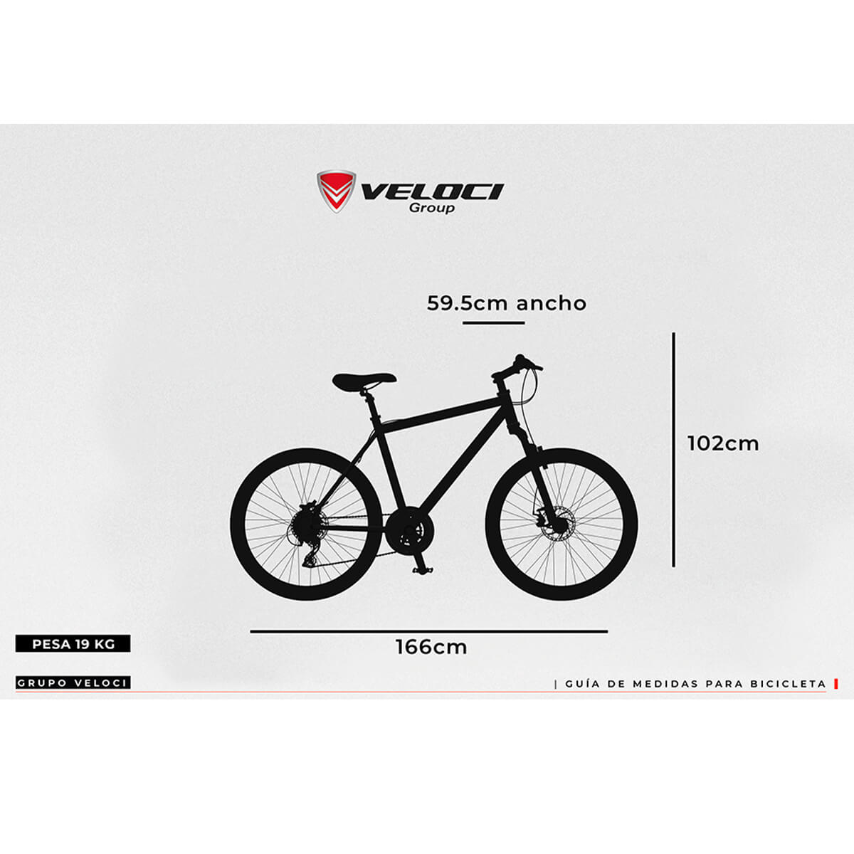 Bicicleta Veloci Deus Rodada 26 Gris de Montaña